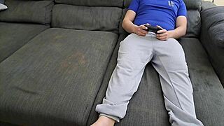 OMG! Stepsister Sucks Stepbrother and Swallows While He Games!