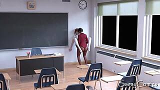 Extra Lesson in Anal Sex From Futa Teacher.