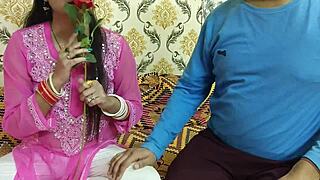 Indian couple celebrates Valentine with dirty Hindi talk and footjob by Saara