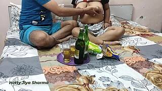 Village aunty wild fucking after party with wine!