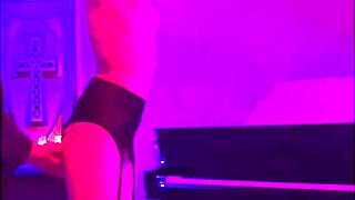 I-I train my skinny submissive slave with clit clips, mistress style.