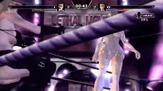 in this rumble roses match, miss spencer gets her big ass DESTROYED by blonde wrestler in high definition action