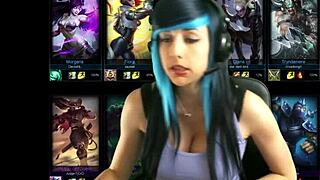 19 year old emo chick flaunts big boobs in casual chat