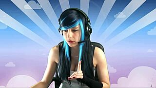 19 year old emo chick flaunts big boobs in casual chat