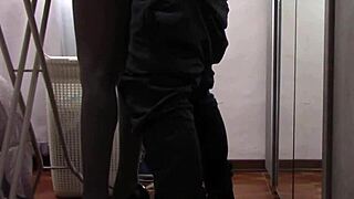 Milf in pantyhose and heels gets groped then fucked hard