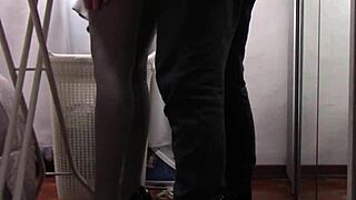 Milf in pantyhose and heels gets groped then fucked hard