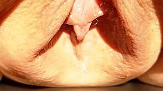 i can't stop flashing my huge soaking wet meaty mature pussy lips in slow motion