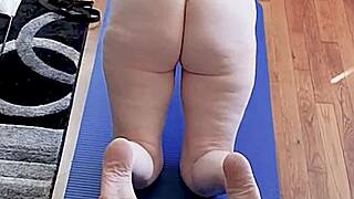 Watching This Hot BBW's Huge Natural Tits Bounce In Naked Yoga