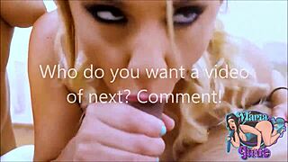 Horny Blonde Teen Maria Jade and Wife Carmen Valentina Share Double Blowjob Cum Kiss