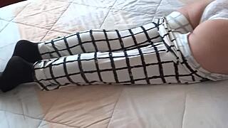 Step son first time creampies my pussy on beach vacation and cum drips out watch it happen?