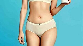 Sweet asian models tease in lingerie panties and barefoot poses