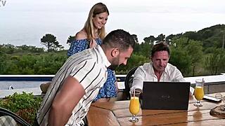 cock hungry rebecca volpetti can't get enough of that outdoor dp threesome!