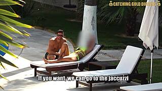 What if a sexy Venezuelan model's big tits bounce wildly in jacuzzi then shower fuck?