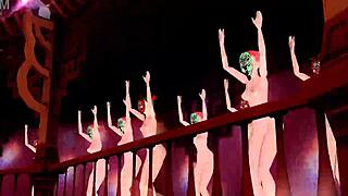 Hatsune Miku and Megurine Luka shake big asses and tits in world end dancehall performance