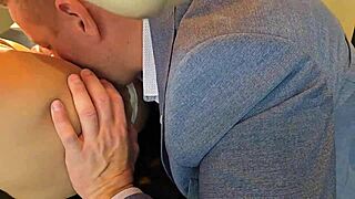 Bodyguard Fucks Big Tits Boss Doggystyle Before Her Meeting Cumshot
