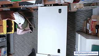 Shoplifter Strips in Shame Then Sucks Officer Cock Desperately