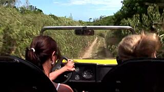 Damn, i can't stop watching these big titted brazilian lesbians lick pierced pussies on the beach for voyeurs