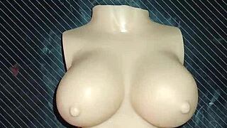 Homemade Fuck Doll On Desk Gets Close-Up Double Penetration Creampie With Gaping Tight Pussy And Handjob Finish On Tits
