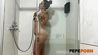 shower heat won't stop elektra red she begs for more doggystyle pounding