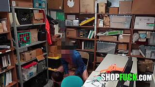 pervert teen girl caught stealing panties gets fucked hard by shop owner