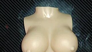 Homemade Fuck Doll On Desk Gets Close-Up Double Penetration Creampie With Gaping Tight Pussy And Handjob Finish On Tits