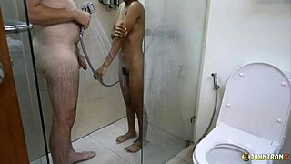so this hot curvy thai babe johntronx gets bent over fucked pov in mirrors then rough on toilet doggystyle creampie