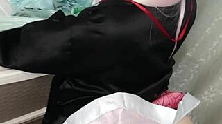 stepdaughter virgin lets dad borrow her huge tits in cosplay dress over 18