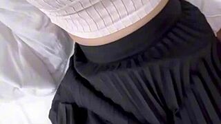 damn this young asian student fingers her wet pink hairy pussy to orgasm 💦 rips clothes off