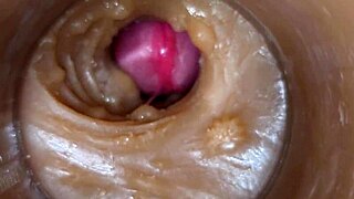 POV oiled pussy filled with precum cum creampie close-up 4k monster cock deep