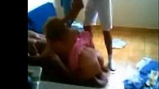 me and my buddy slap spank this fat old whore's ass while she blows us hard
