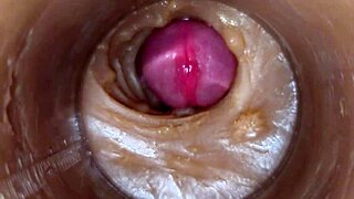 POV oiled pussy filled with precum cum creampie close-up 4k monster cock deep