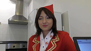 Air Hostess Suzy Rainbow's Huge BBC Bareback Casting!