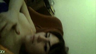 wanna see innocent brunette finger her pussy in stranger's house?