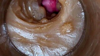 POV oiled pussy filled with precum cum creampie close-up 4k monster cock deep