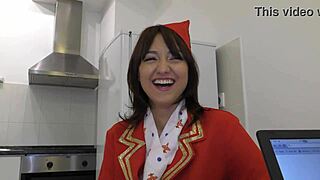 Air Hostess Suzy Rainbow's Huge BBC Bareback Casting!