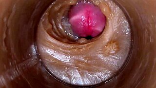 POV oiled pussy filled with precum cum creampie close-up 4k monster cock deep