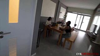 Ever wonder what happens when you catch your roommate's petite 18+ stepsis bent over taking big cock doggystyle?