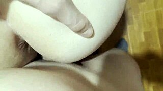 Neighbor blonde bent over kitchen counter fucked doggy heels on closeup wet pussy