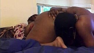 Eating Her Shaved Pussy from Behind Until Explosive Orgasm Hits