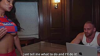 Coach destroying cheerleader pussy in locked office?