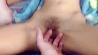 Petite teen's perfect ass mutual doggystyle play