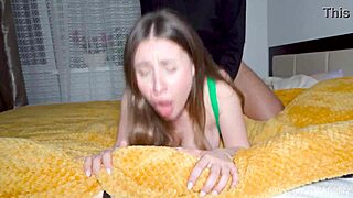 Ready for this 18yo German slut with big natural tits deepthroating and fucking her friend's cock hard?