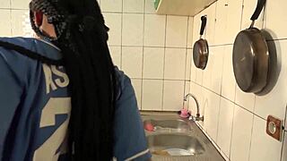 hubby fucks me hard in kitchen after swim let's subscribe