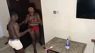 bottle flip game turns into bent over doggystyle pounding and huge cumshots with submissive big natural tits babe