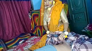 newlywed desi wife blows hubby then takes doggystyle pounding on wedding night hardcore