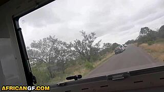 damn this super tight ebony pussy takes a pounding from big american cock deepthroat doggystyle in the camper van