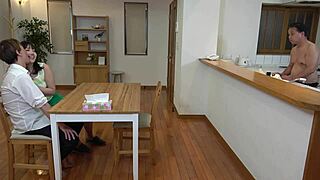 Sakura Misaki's husband watches her eat cuckold cum on food