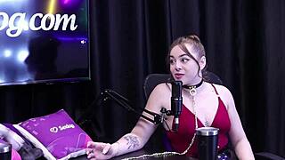 bdsm collar shows submission in pet play evelyn zain red sheer
