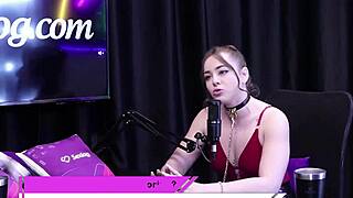 bdsm collar shows submission in pet play evelyn zain red sheer