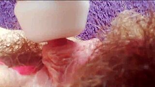 Can you feel my huge clit throbbing as I squirt hard in extreme close-up?